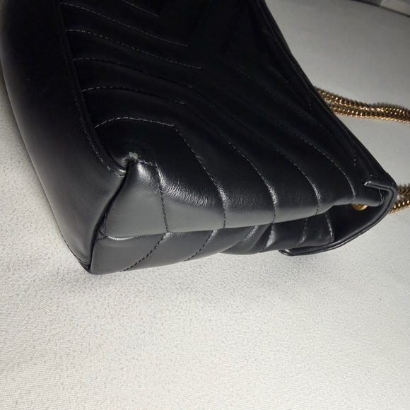 Saint Laurent Black Chevron Shoulder Bag Small - Picture 7 of 8